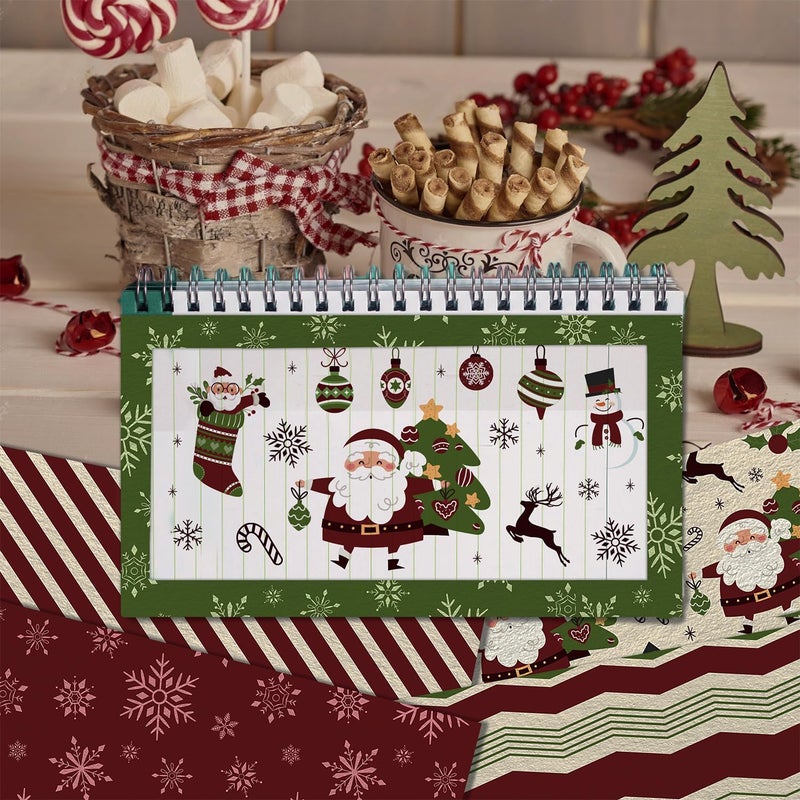 Feivando 24 Sheets Christmas Scrapbook Paper 12'' × 12'' Double-Sided Xmas Red Green Pattern Paper Decorative Art Cardstock for Holiday DIY Crafts Card Making Scrapbook Supplies - Image 4